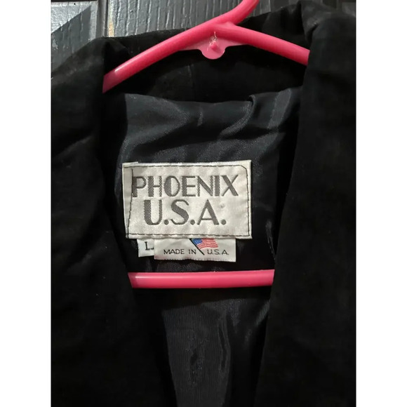 Vintage Phoenix USA Western Style Leather Fringe Crop Jacket Size Large - Picture 3 of 10